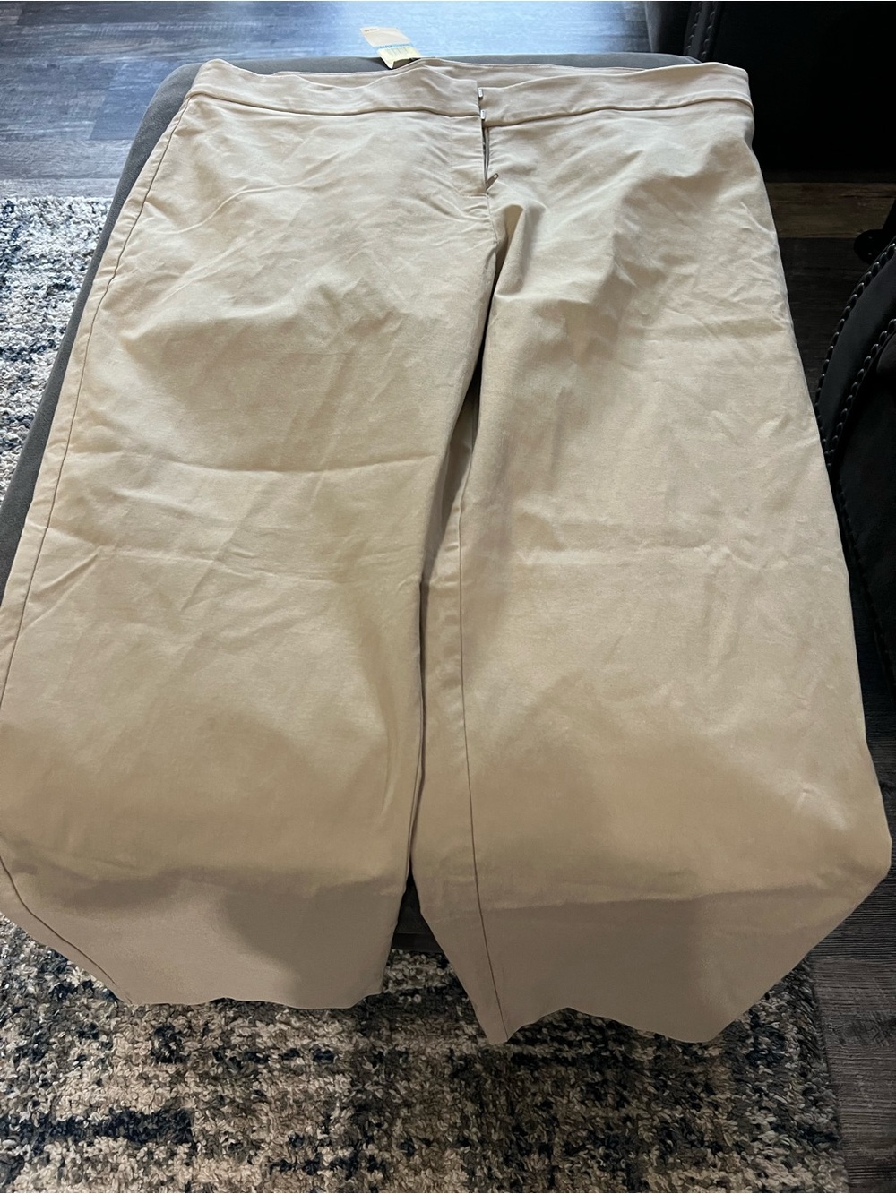Tailored Wide-Leg Trousers in Light Beige
